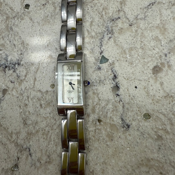 Pre- Owned Anne Klein Sterling Swiss Women's wristwatch rectangle face‎ - Picture 3 of 9